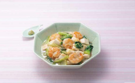 えびと豆腐のあんかけ