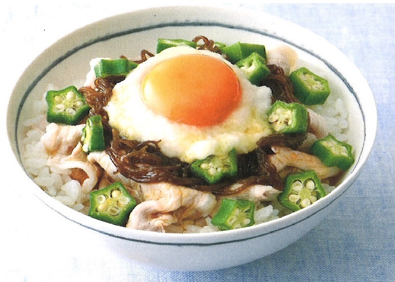 オクラととろろの豚しゃぶ丼