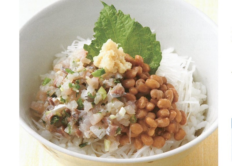 鯵のなめろう納豆丼